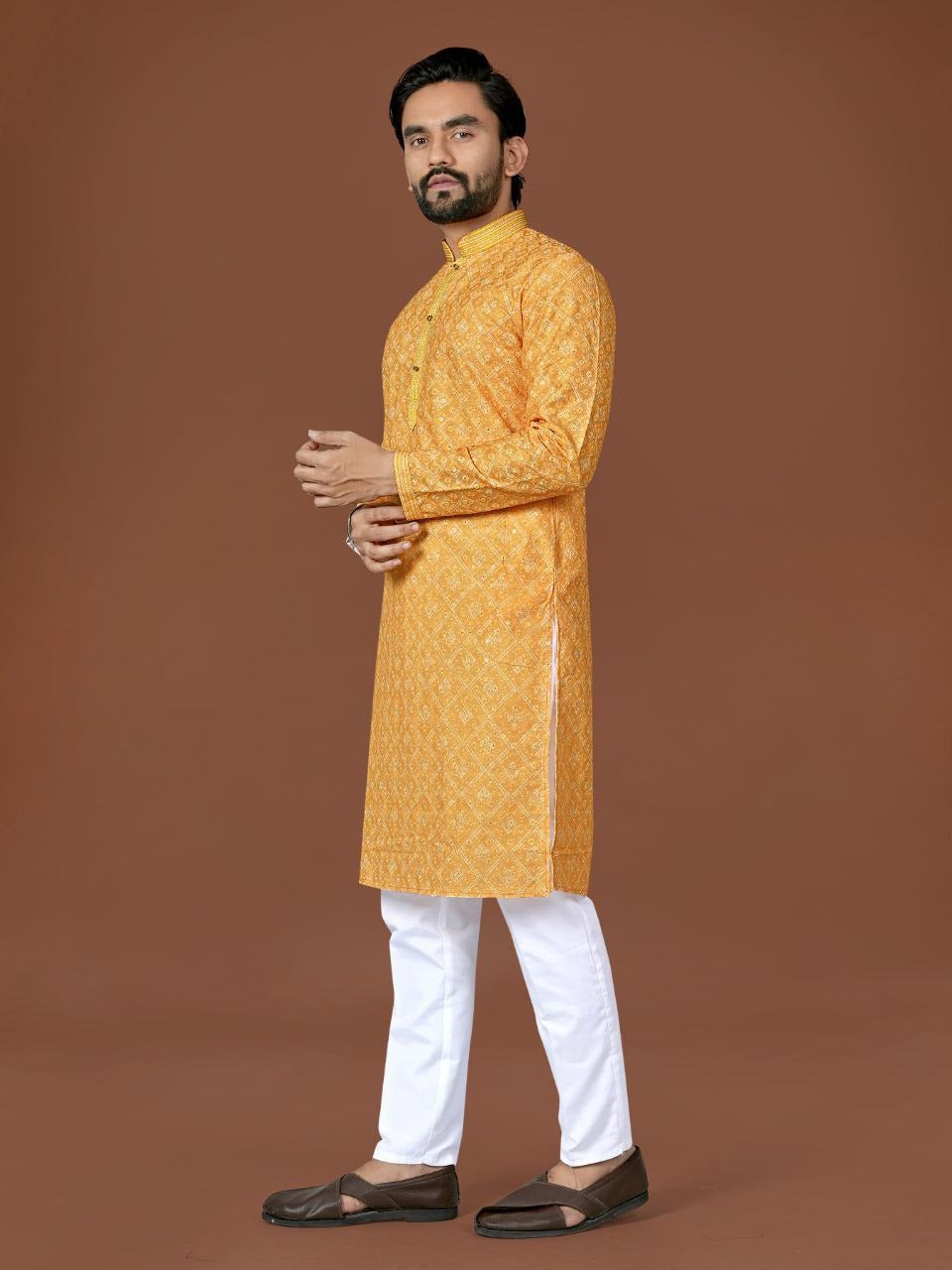RE Men’s Designer Lucknowi Cotton Set – Extraordinary Digital Print Collection