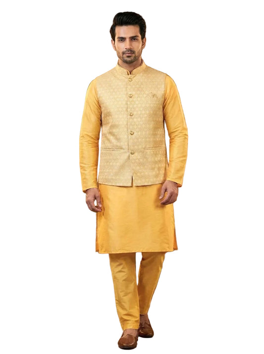 RE Royal Dhupian Silk Kurta Set with Heavy Fused Jacquard Koti