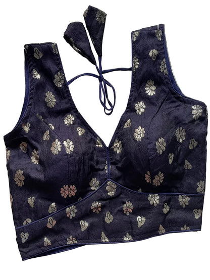 ES Designer Dola Silk Jacquard Partywear Blouse – Intricate Cosmos Viscose Weave