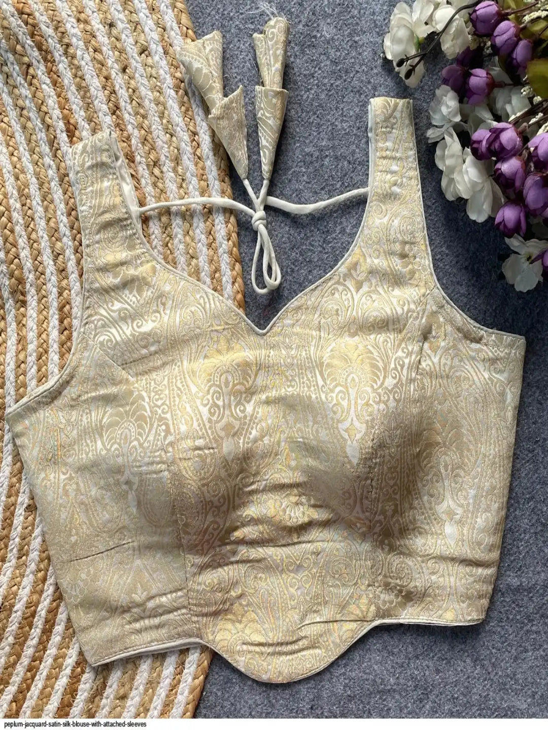 WT Premium Satin Silk Jacquard Designer Blouse in 12 Diff Colors