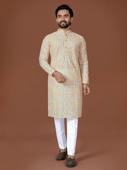 RE Men’s Designer Lucknowi Cotton Set – Extraordinary Digital Print Collection