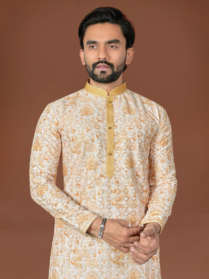 RE Men’s Designer Lucknowi Cotton Set – Extraordinary Digital Print Collection