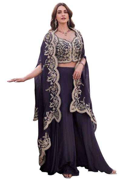 YNF Luxury Premium Silk Embroidered Palazzo Suit & Western Party Wear