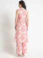 Divena Black Beautiful Floral Print Rayon Sleeveless straight-cut kurta with Pant for