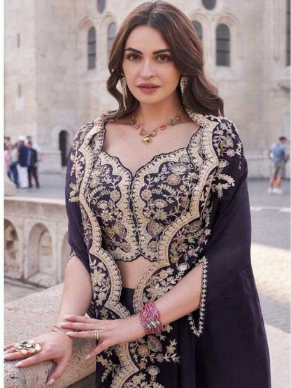 YNF Luxury Premium Silk Embroidered Palazzo Suit & Western Party Wear