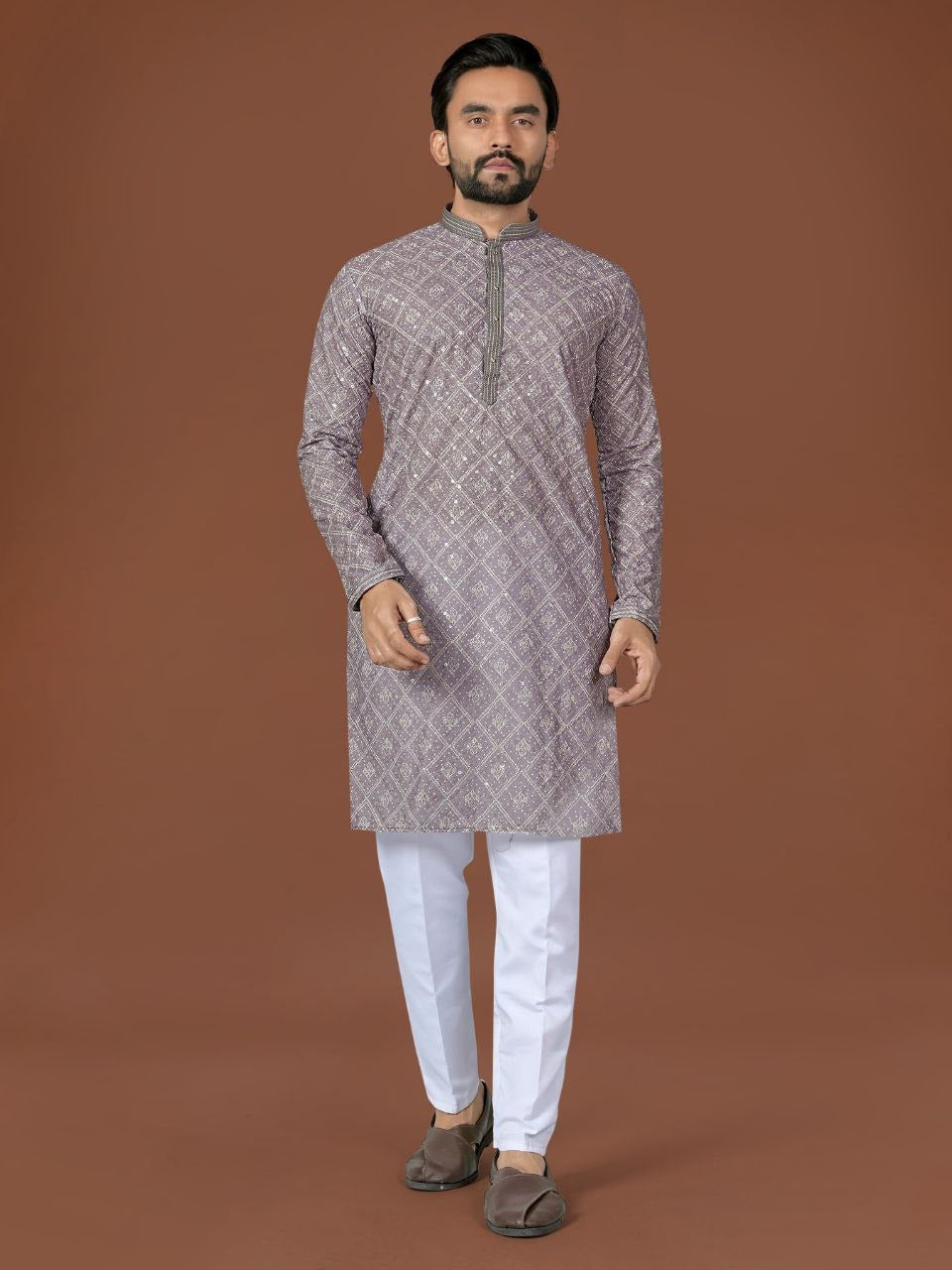 RE Men’s Designer Lucknowi Cotton Set – Extraordinary Digital Print Collection