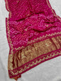 YNF Pure Model Gaji Silk Bandhej Saree with Original Lagadi Patta & Hand Work