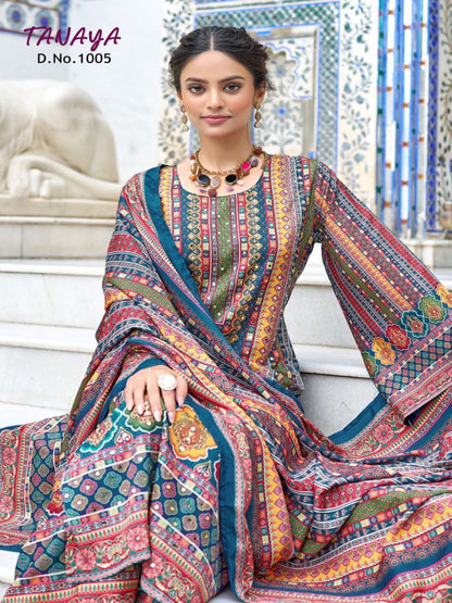 RE Pakistani Digital Print Pure Crape Silk Kurta Set with Original Mirror Work & Palazzo
