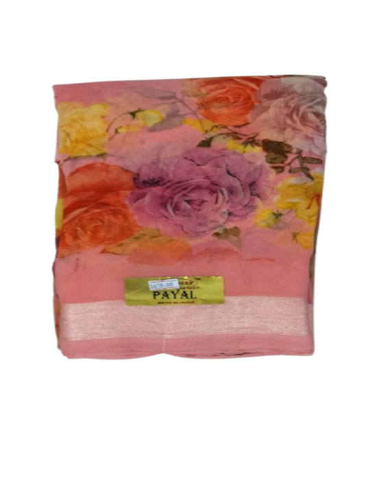 ShinySelect Soft & comfortable Georgette saree for daily use Pink