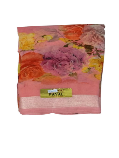 ShinySelect Soft & comfortable Georgette saree for daily use Pink
