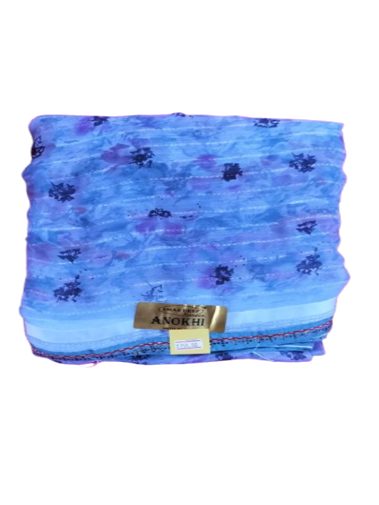 ShinySelect Soft & comfortable Georgette saree for daily use Light Blue