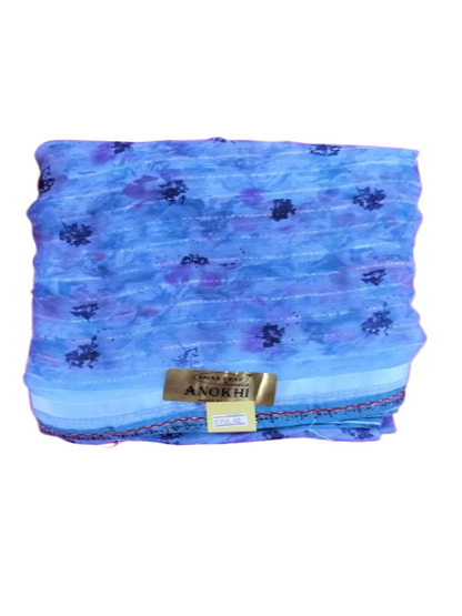 ShinySelect Soft & comfortable Georgette saree for daily use Light Blue