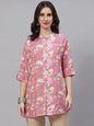 Divena Mustard Floral Rayon A-lineTop - SSDBK1225-23 Pink
