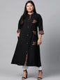 Divena Women's A-Line Black Casual Wear Cotton Kurta -SSDK0513 Black