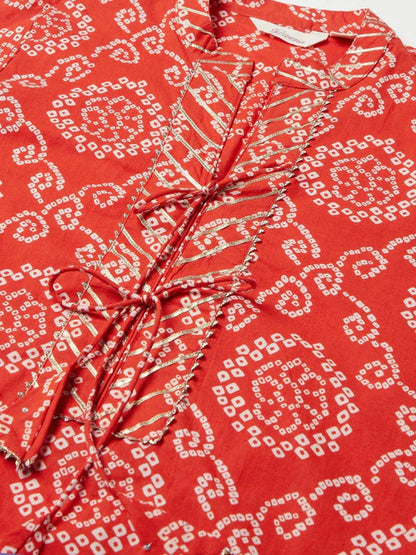 Divena Pink Bandhej Straight Kurta SSDK0639_40