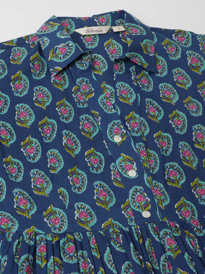 Divena Paisley Printed Cotton Dress for Women - SSDK1034_42_43