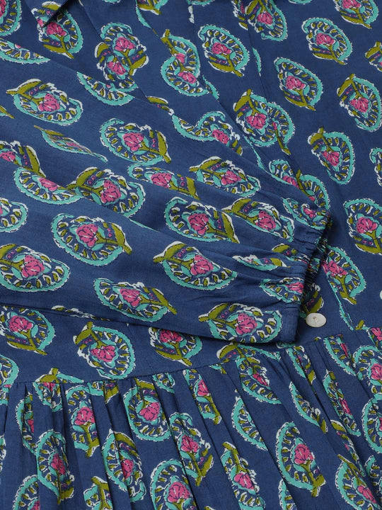 Divena Paisley Printed Cotton Dress for Women - SSDK1034_42_43