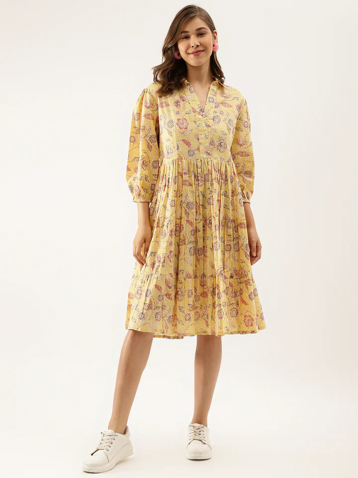 Divena Paisley Printed Cotton Dress for Women - SSDK1034_42_43