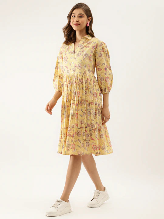 Divena Paisley Printed Cotton Dress for Women - SSDK1034_42_43