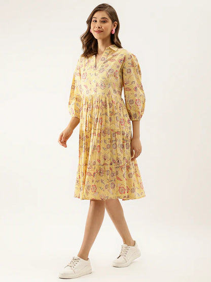 Divena Paisley Printed Cotton Dress for Women - SSDK1034_42_43