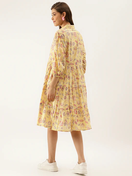 Divena Paisley Printed Cotton Dress for Women - SSDK1034_42_43