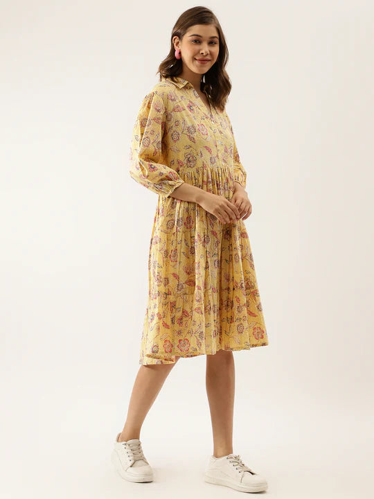 Divena Paisley Printed Cotton Dress for Women - SSDK1034_42_43