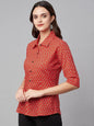 Divena Red Block Printed Casual Women Shirts-SSDK1103