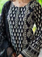 Divena Black Cotton Straight Fit Knee Long Kurta Set for Women - SSDK2008