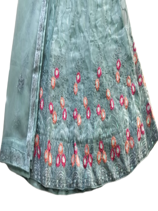 ShinySelect Women Jimmy Choo stylis partywear Lehenga with stone work & blouse piece (Jimmy Choo)
