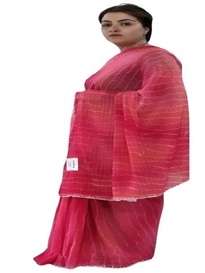 ShinySelect Chiffon saree with blouse piece & light stone work