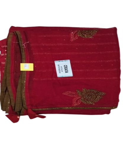 ShinySelect Soft & comfortable Georgette saree with blouse piece
