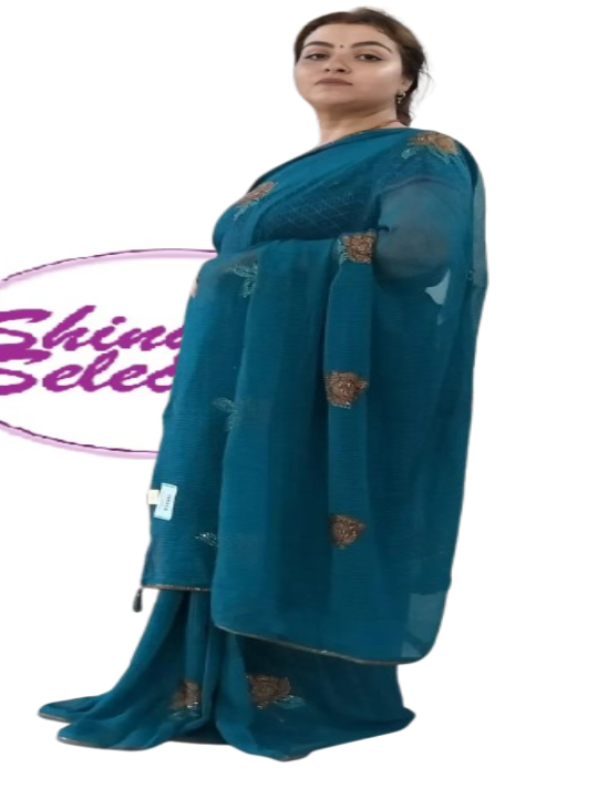 ShinySelect Soft & comfortable Georgette saree with blouse piece