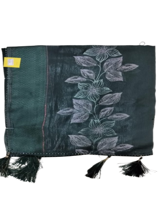 ShinySelect Soft & comfortable Silk saree with blouse piece Green