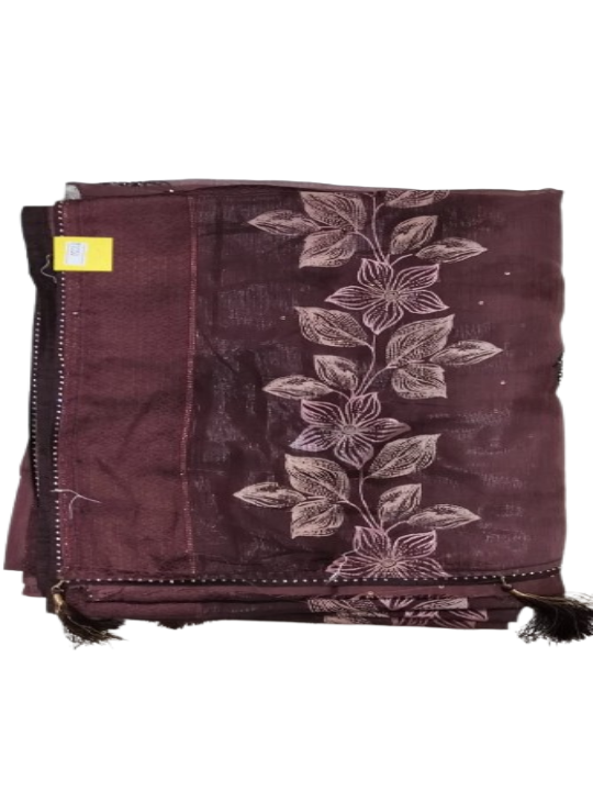 ShinySelect Soft & comfortable Silk saree with blouse piece Bronze