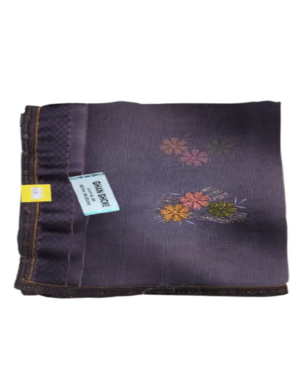 ShinySelect soft Chiffon saree with blouse piece & light stone Dark Gray