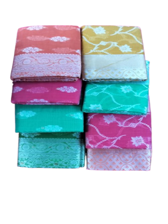ShinySelect Cotton Saree with threaded border