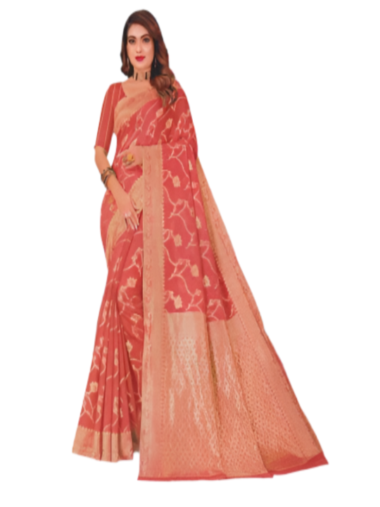 ShinySelect Cotton Saree with threaded border