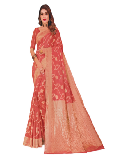 ShinySelect Cotton Saree with threaded border