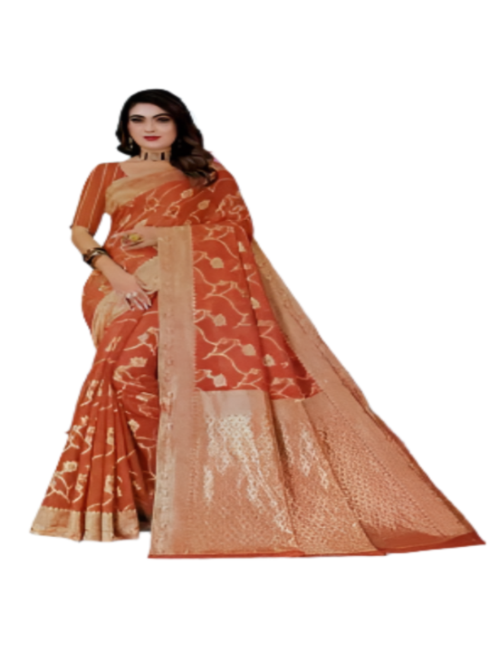 ShinySelect Cotton Saree with threaded border