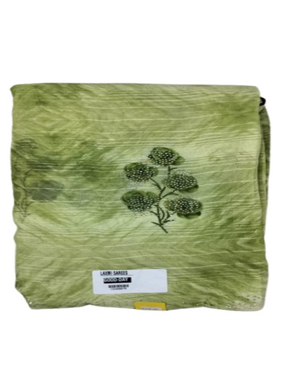 ShinySelect Soft Chiffon Saree with blouse piece Light Green