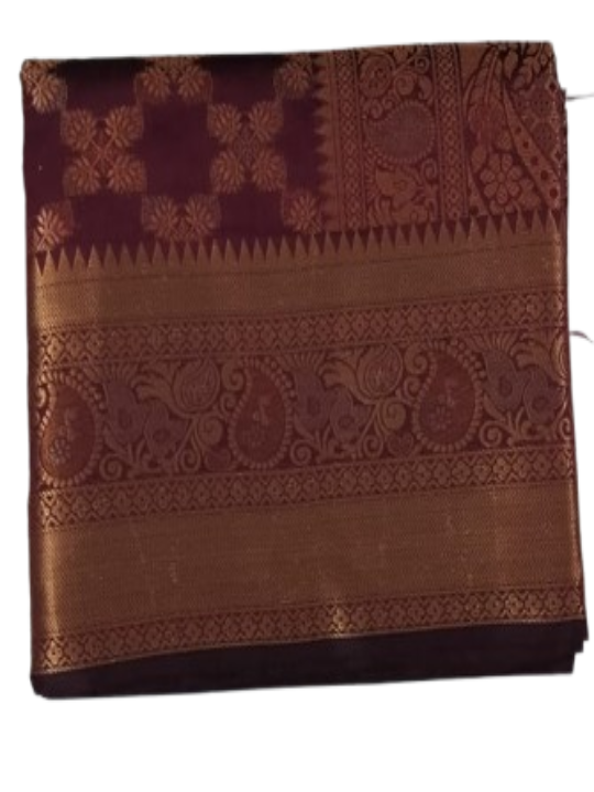 ShinySelect Cotton Silk Saree with Zari work Maroon