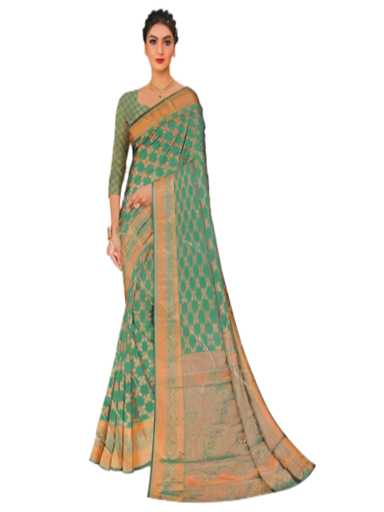 ShinySelect Cotton Silk Saree with Zari work