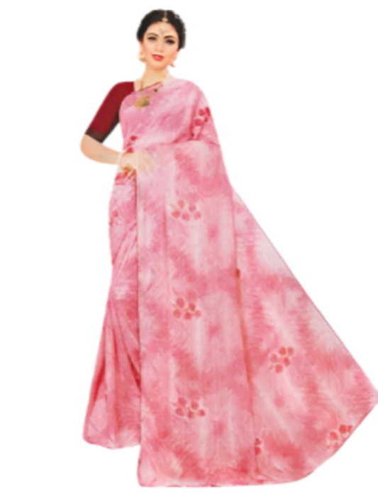 ShinySelect Chiffon saree with light stonework