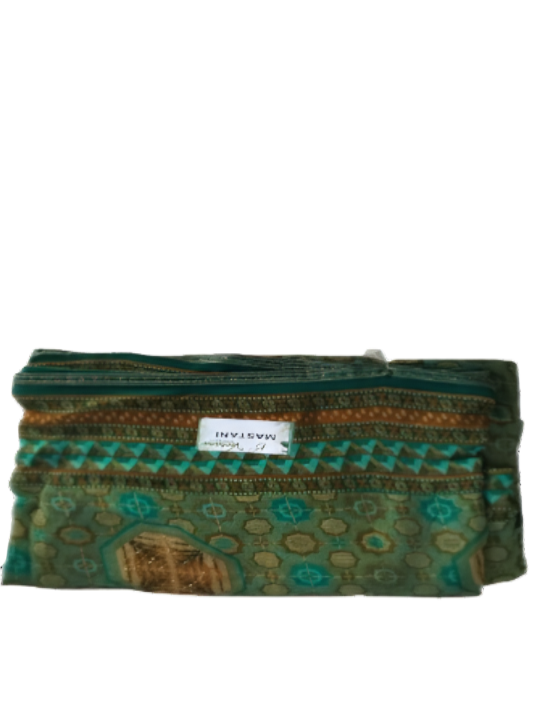 ShinySelect Soft & comfortable Georgette saree with light stone work Green