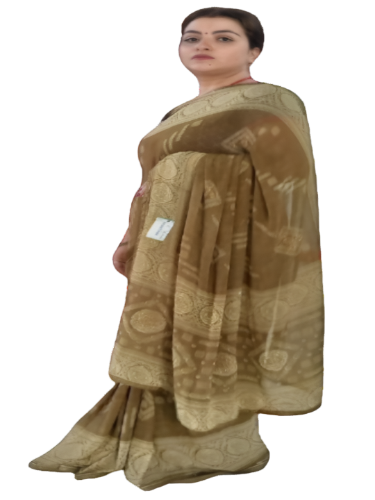 ShinySelect Soft & comfortable Georgette saree with light stone work Gold