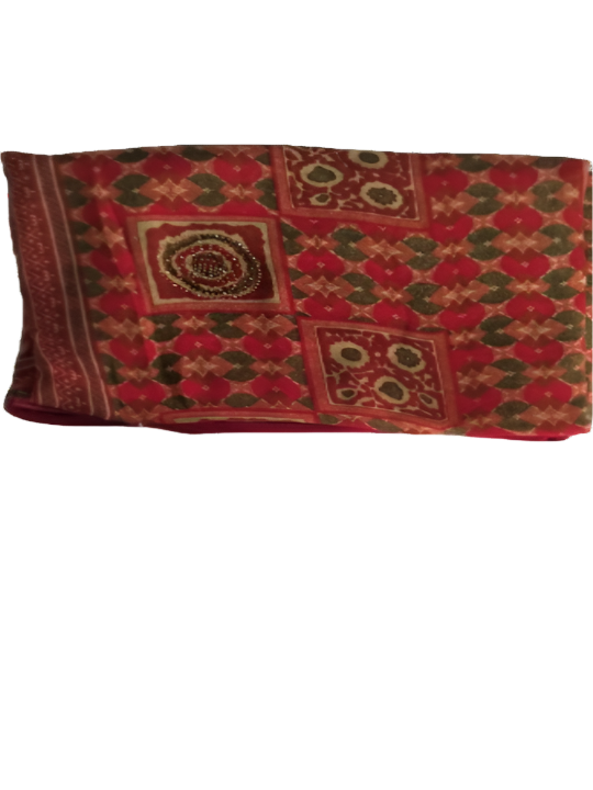 ShinySelect Soft & comfortable Georgette saree with light stone work Dark Red