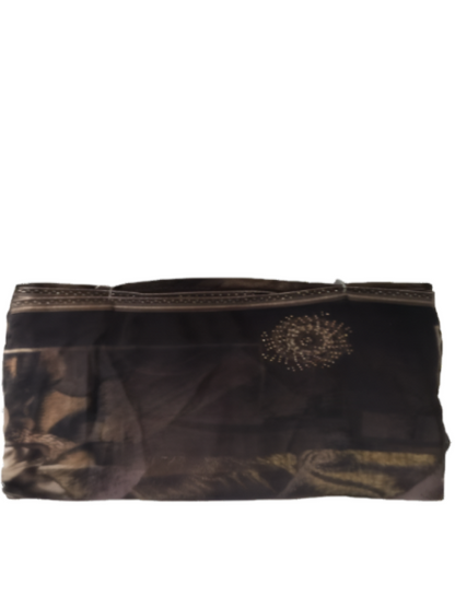 ShinySelect Soft & comfortable Georgette saree with light stone work Dark Brown