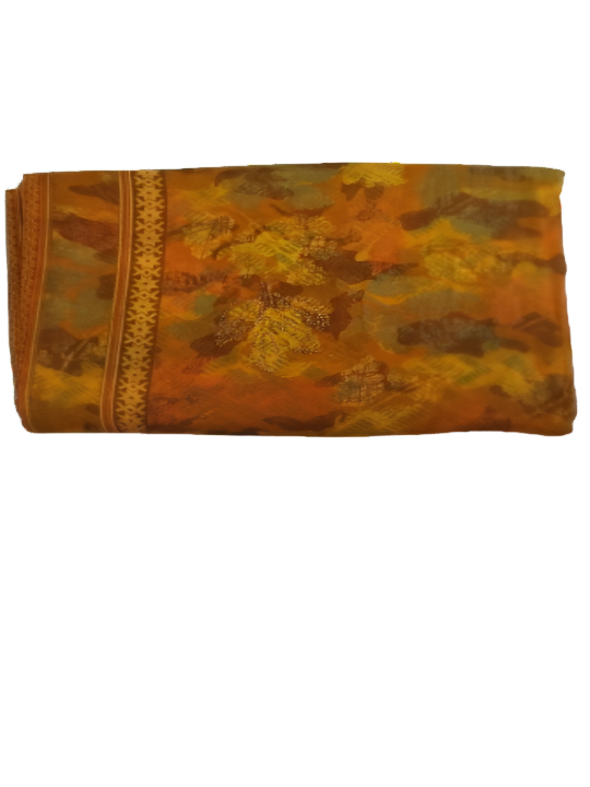 ShinySelect Soft & comfortable Georgette saree with light stone work Yellow