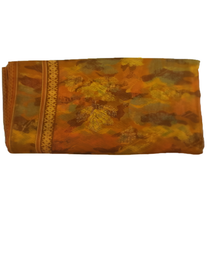 ShinySelect Soft & comfortable Georgette saree with light stone work Yellow