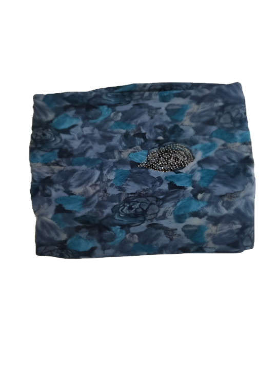 ShinySelect Soft & comfortable Georgette saree with light stone work Blue